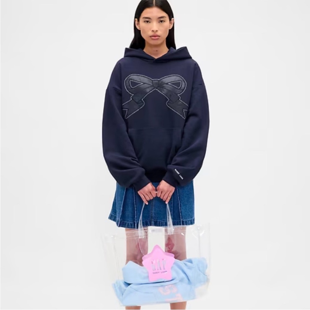 Sandy Liang x Gap navy hoodie